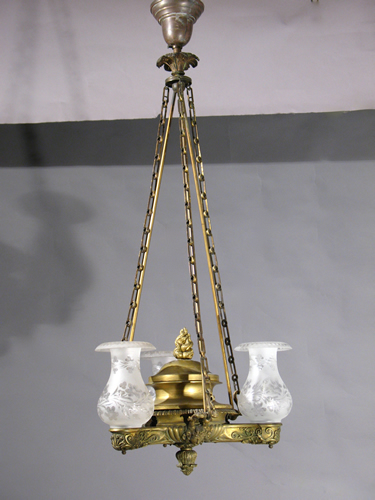3-Light Neo-classical Gas Chandelier